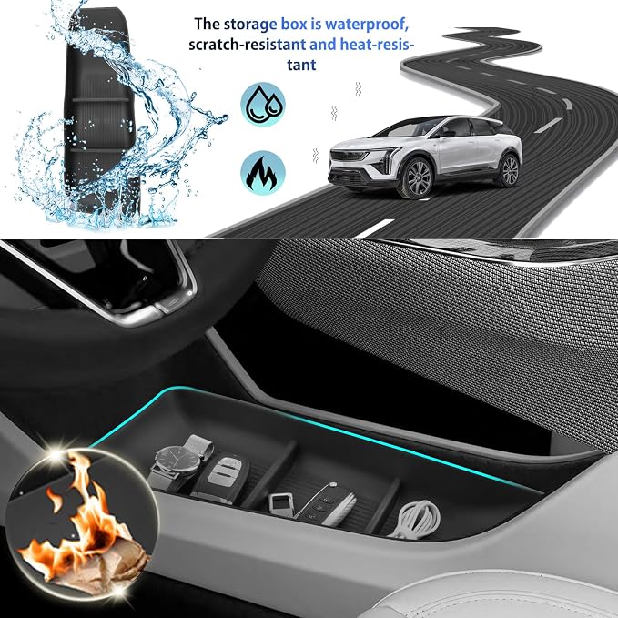 SHAOHAO for 2025 2026 Cadillac Optiq Under Console Organizer Fit for 2025 2026 Cadillac Optiq Accessories (Luxury, Sport) Lower Organizer Tray Increase Sapce 2025 2026 Optiq Under Console Tray