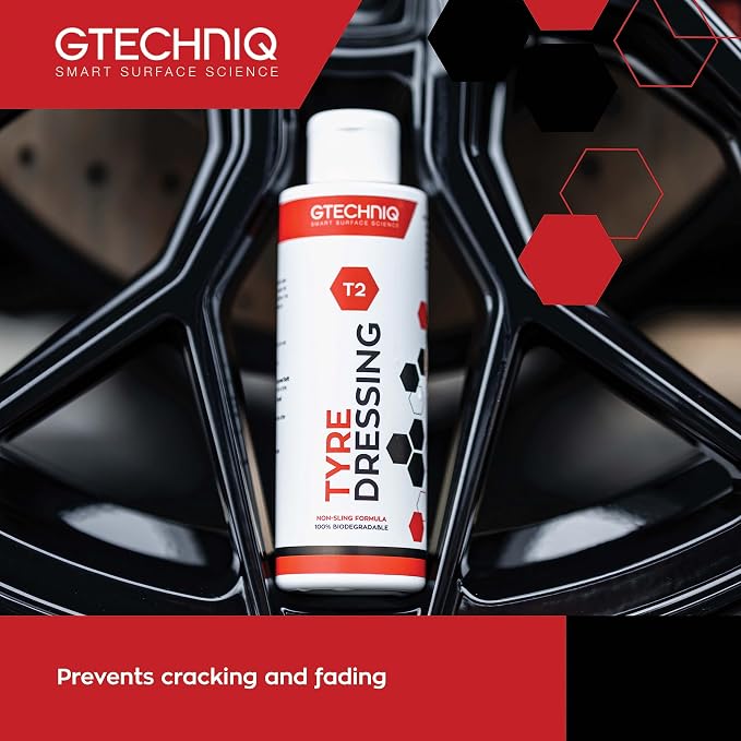 Gtechniq - Wheel Care Kit T2 Tyre Dressing for Car Tyre Shine + W6 Iron and General Fallout Remover for Cars