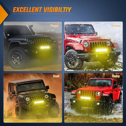 Nilight LED Light Bar 12 Inch 72W Spot Flood Combo Yellow Beam Off Road Lamp Fishing Hunting Emergency Deck Work Lighting for Trucks UTV Pick-up Van Boat Tractor
