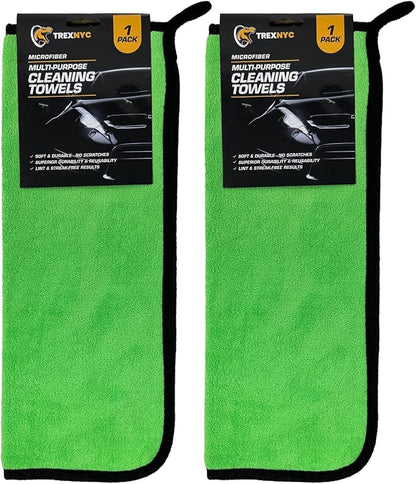 Microfiber Cleaning Cloth Set - Soft & Durable Cleaning Towels with Superior Durability & Reusability (2 Packs, Cleaning Towels, 1 Count)