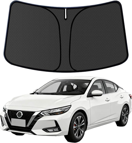 Sentra Customized Windshield Sun Shade for 2020 2021 2022 2023 2024 2025 2026 Sentra S/SV/SR Front Window Sunshade Visor Protector Foldable Blocks UV Rays Keep Car Cooler Accessories