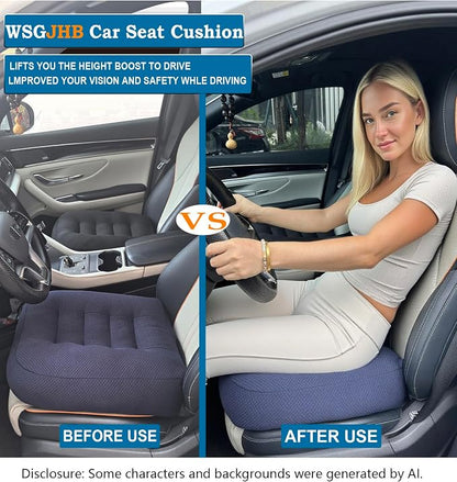 WSGJHB Large Seat Cushion, Extra Thick Booster Seat Cushions for Office Chairs Long Sitting Office Workers, Car Drivers, Relieves Back Pain, Breathable, Anti-Slip, 18x18x4.7 inchs, Blue