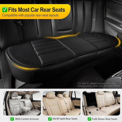 kingphenix 3-Piece Car Seat Cushion Set, 1.2inch Memory Foam Comfort, 2 Front Automotive Seat Cushions + Rear Bench Cushion, Non-Slip Bottom, Fits Sedan SUV Truck Van, Car & Office Chair, Black