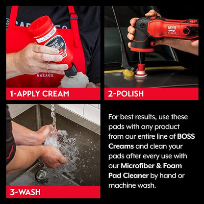 Griot's Garage BOSS 1” Microfiber Pads for Car Polishing and Detailing, Buffing Pads for Moderate and Severe Scratch Removal, Set of 6
