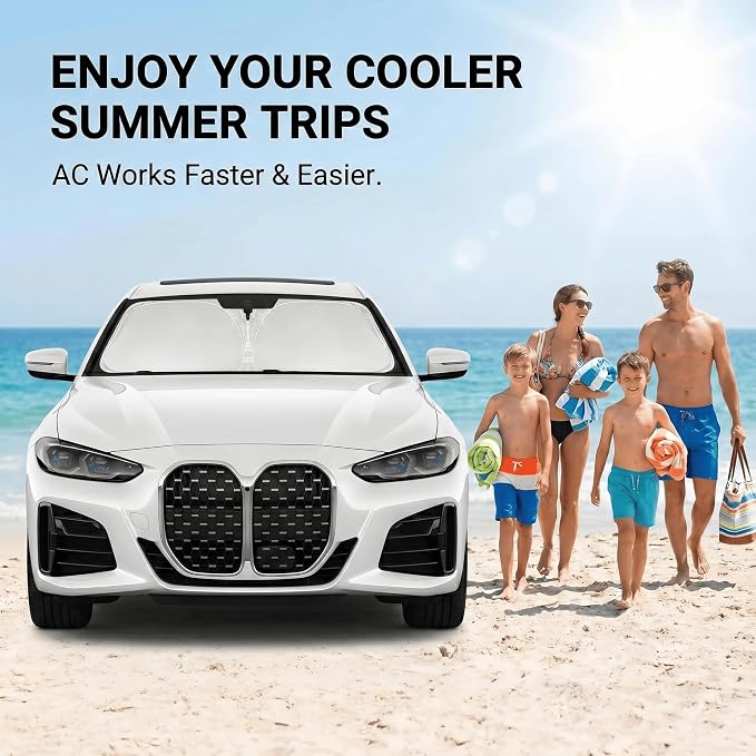 for BMW 4 Series Windshield Sun Shade 2021-2025, Front Window UV Blocking Sun Visor for 430i 440i i4 M4 330i, Custom Fit Foldable Car Sunshade Accessory