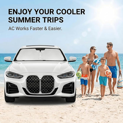 for BMW 4 Series Windshield Sun Shade 2021-2025, Front Window UV Blocking Sun Visor for 430i 440i i4 M4 330i, Custom Fit Foldable Car Sunshade Accessory