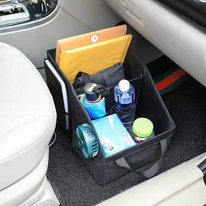 Car Organizer - Automotive Organizer for Front And Back Seat or Floor, Car Caddy Organizer with Divide, Handles and Multiple Mesh Pockets