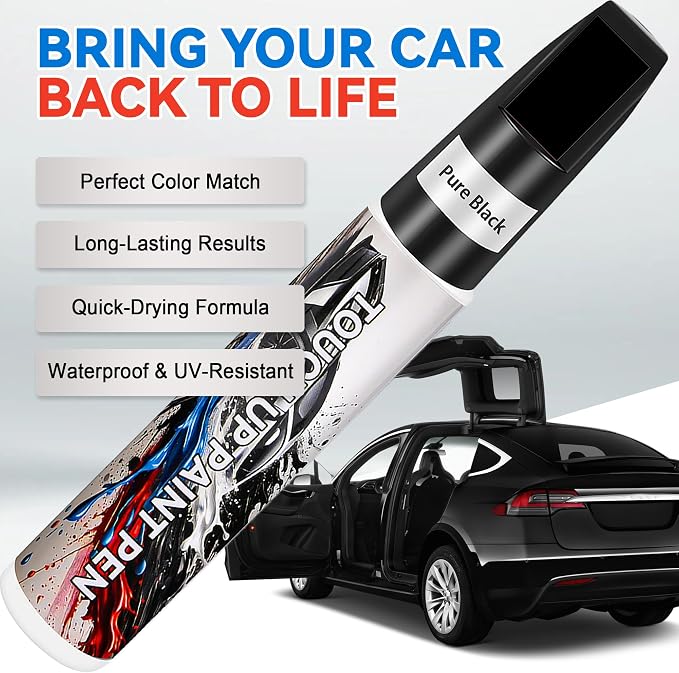 Touch Up Paint for Cars, Black Car Paint Scratch Repair, Auto Paint Repair Pen, Automotive Scratch Remover, Professional Seamless Coverage, Color Accurate, Long lasting Adhension, Fast Drying