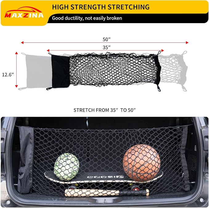 Cargo Net Compatible with 2020-2025 Kia Telluride Truck Bed Cargo Net 2.89'×1.05' Double Layer Envelope Style Dense Mesh Trunk Organizer for 2024 Telluride Exterior Accessories