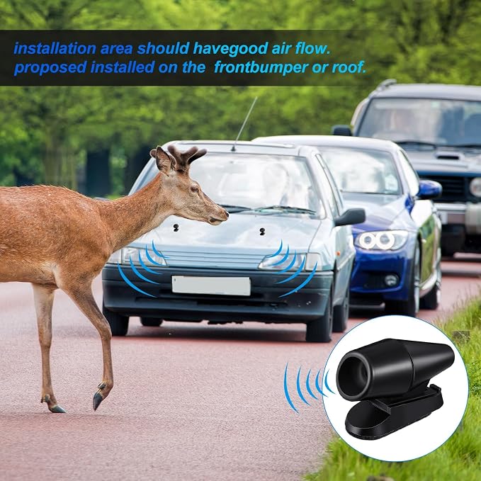 Frienda 20 Pieces Deer Whistles for Vehicles Avoids Collisions, Deer Whistles for Car, Horns for Vehicles Warning Devices with Waterproof Animal Alert for Car and Motorcycle (Black,Silver)