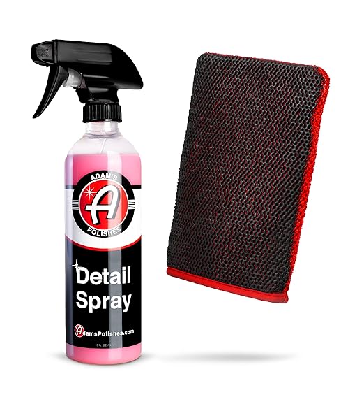 Adam's Clay Mitt Combo - Detail Spray Clay Lubricant for Medium Grade Clay for Car Detailing - Glove Quickly Removes Debris from Your Paint, Glass, Wheels, & More
