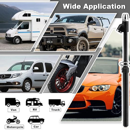 CZC AUTO Tire Pressure Gauge Heavy Duty Air Pressure Tire Gauge, Straight-on Foot Dual Head Chucks, Black Painting, 10-150PSI 100-1000KPa for Semi Truck Car RV Van（1 Pack）