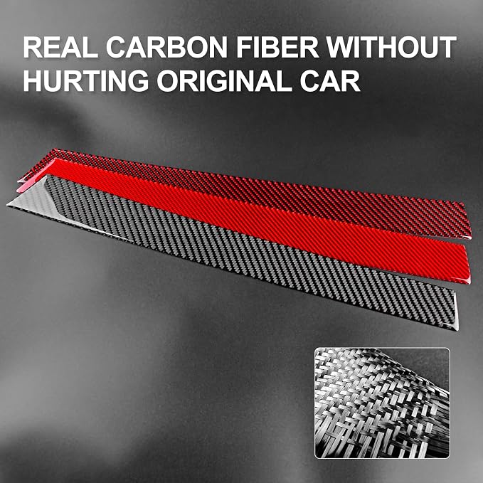 AIRSPEED for BMW E46 1998-2006 Center Console Interior Lower Window Inner Trim Strip – Black Carbon Fiber