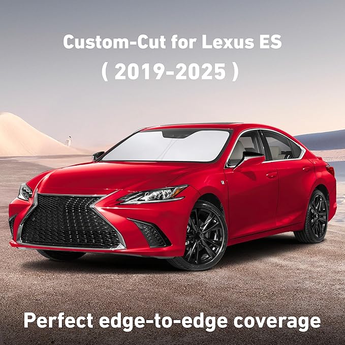 EcoNour Windshield Sunshade Compatible for Lexus ES 2019-2023 2024 2025, ES250 ES300h ES350 Sun Visor for Front Windshield & Window Sun Shade Cover, UV Heat Blocker & Protector, Car Accessories