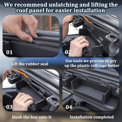 TOPINSTALL Sun Visor Sunglass Holder Compatible with 2021-2026 Ford Bronco 2/4 Door, Glasses Box Card Storage Organizer Interior Accessories 1 Pack Black(Not for Sport Model)