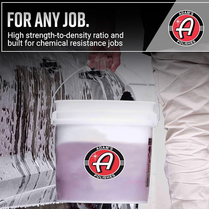 Adam's Polishes Wash Bucket (3.5 Gallon Bucket + Grit Guard) - Car Detailing Tool for Car Washing & Garage Storage | Stores Car Wash Soap, Foam Cannon, Foam Gun, Microfiber Towels & More