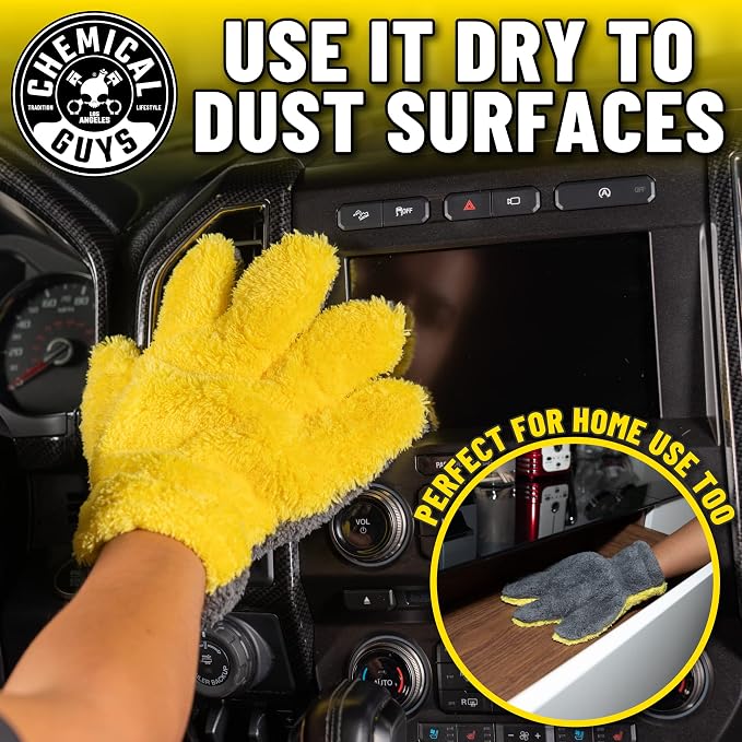 Chemical Guys MIC510 The Stranger Helpful Handy Car Wash Mitt - Yellow, Microfiber Towels for Detailing, Holds Tons of Soapy Suds, Flexible - Perfect for Car Cleaning (Pack of 12)