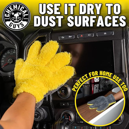 Chemical Guys MIC510 The Stranger Helpful Handy Car Wash Mitt - Yellow, Microfiber Towels for Detailing, Holds Tons of Soapy Suds, Flexible - Perfect for Car Cleaning (Pack of 12)