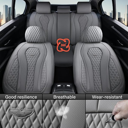 Coverado Seat Covers, Car Seat Covers Front Seats, Gray Car Seat Cover, Waterproof Car Seat Covers, Car Seat Cushion, Front Car Seat Covers Leatherette Car Seat Protector Universal Fit Most Cars
