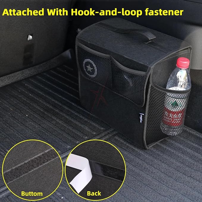 Car Trunk Organizer,Soft Felt Car Bag Organizer 12x7x12 inch Folding,for Honda CRV Civic Accord Ford Focus Fusion Toyota RAV4 Jeep SUV/Truck/Sedan/Van