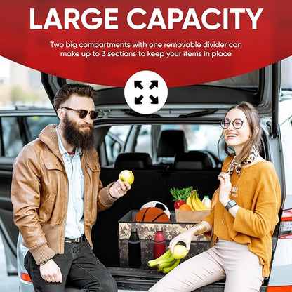 FORTEM Trunk Organizer For SUV Car Trunk Organizer, Foldable Storage, Car Accessories for Women Men, Collapsible Bag, 600D Oxford, Non Slip Bottom, Straps, Soft Cover (65L)