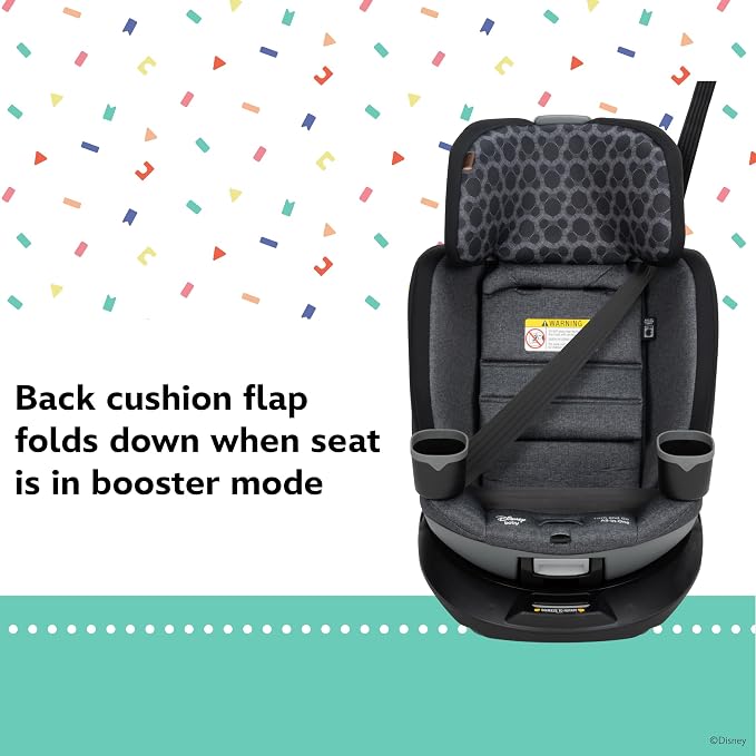 Disney Baby Turn and Go 360 Rotating All-in-One Convertible Car Seat, Vintage Mickey Mouse
