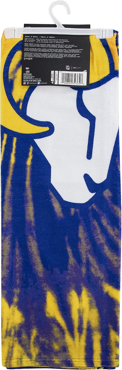 Northwest NFL Los Angeles Rams Unisex-Adult Beach Towel, 30" x 60", Psychedelic