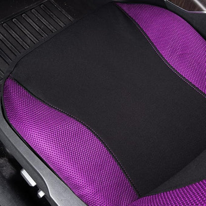 Flying Banner Butterfly car seat Covers ful Set Fashion Universal Lady Woman Female Rear Bench Split Colorized (2 Fronts, Purple)