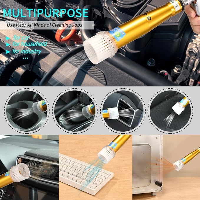 GOCCIDA High Pressure Car Cleaning Gun,Car Air Blow Gun,Tornado Dry Cleaning Gun Quickly Removes Surface Dirt and Dust, Air Gun Works with Air Compressor