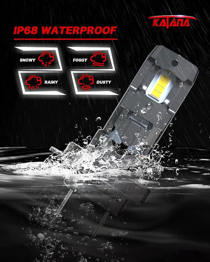 Katana H7 Bulbs, No Adapter Required 400% Brightness 6500K Non-Polarity, Powersports, Pack of 2