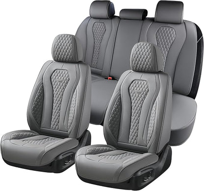 Coverado Seat Covers, Car Seat Covers Full Set, Gray Car Seat Cover, Car Seat Cushion Waterproof, Car Seat Covers Front Seats Back Seat Covers, 8839 Car Seat Protector Universal Fit Most Cars