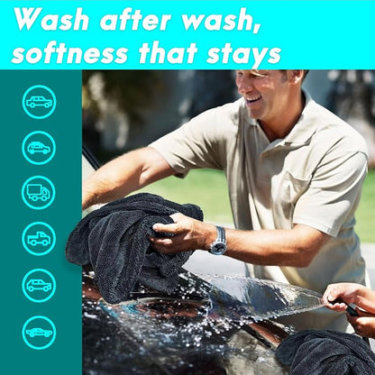 2 Pack 36"x 24" Microfiber Towels for Cars, Car Drying Towel, Drying Towels Car Detailing, 1200GSM Drying Microfiber Towel Car Wash Flash Detail Extra Large Super Absorbent Supplies Shammy Cloth