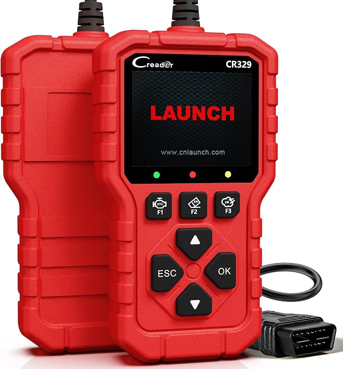 LAUNCH Creader 329 OBD2 Scanner, Full OBDII Functions Car Diagnostic Tool, Engine Code Reader with Battery Test, I/M Readiness, Mode 6&8 Test, Data Stream Car Fault Scanner