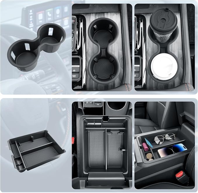 BIBIBO 2Pack for 2026 Honda Passport Center Console Organizer for 2026 Honda Passport Console Organizer+Cup Holder 2026 Passport Accessories 2026 Passport