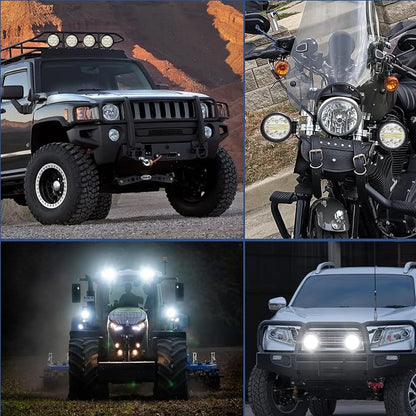 Nilight 2PCS 4.5 Inch LED Pods 69W Round Spot Flood Combo Work Lights Off-Road Driving Lights Truck Car Pickup ATV SUV Golf Cart Cabin Boat with 12V 5Pin Rocker Switch 16AWG Wiring Harness Kit-2 Leads