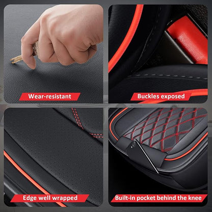 MIROZO Front Seat Covers for Car, Car Seat Covers Waterproof Car Seat Protectors Automotive Seat Covers Vehicle Cushion Cover Breathable Fit for Most Sedan, Truck and SUV (Black and Red,2PCS)