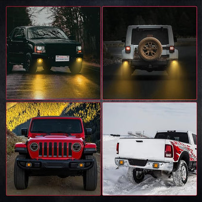 Amber Flush Mount LED Pods, OFFROADTOWN 2pcs 5'' 78W LED Driving Work Lights Spot Flood Combo Fog Light Yellow Lights for Truck Offroad UTV ATV SUV 4x4 Car
