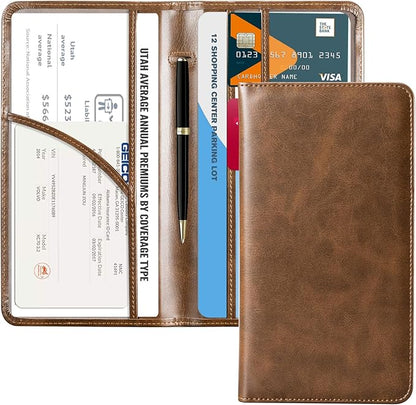 CoBak Car Registration and Insurance Holder - Vehicle Glove Box Car Organizer,Auto Truck Comparment Accessories Case with Magnetic Closure for Driver License,Cards