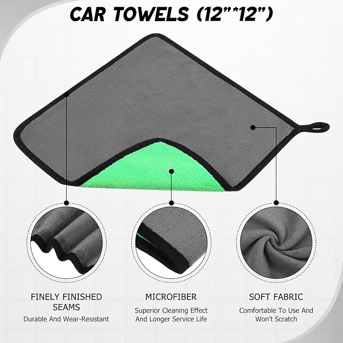 16 Pcs Windshield Cleaner Tool, Car Cleaning Kit with Various Detailing Brushes Set Spray Bottle Cleaner Towel Cleaning Gel Accessories Car Interior Detailing Kit for Windows Vents(Gray)