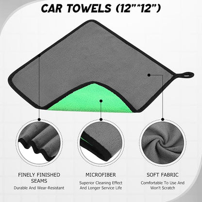 16 Pcs Windshield Cleaner Tool, Car Cleaning Kit with Various Detailing Brushes Set Spray Bottle Cleaner Towel Cleaning Gel Accessories Car Interior Detailing Kit for Windows Vents(Gray)