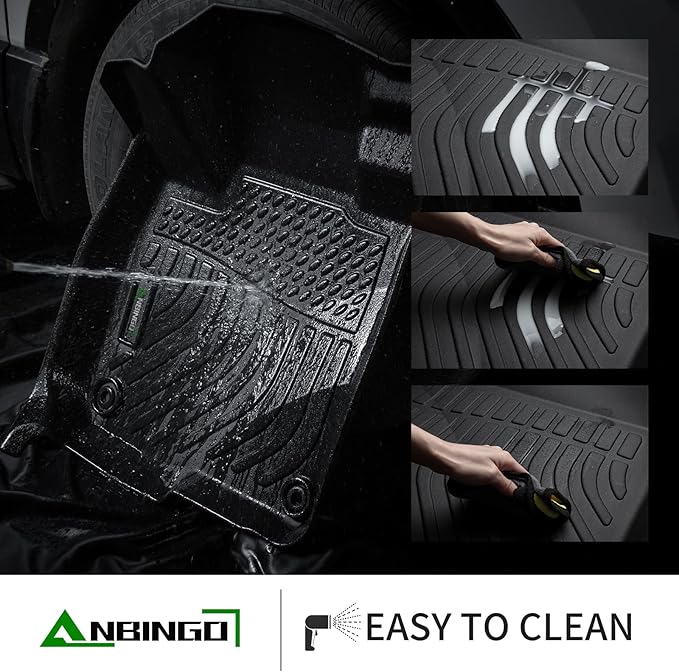 ANBINGO®Fit for Dodge Ram Floor Mats 2019-2024 Ram 1500 Crew Cab New Body with Original Storage(NOT Classic Models) All Weather Mat for Dodge TPE Car Mat Rugs for Rubber Trunk Carpet