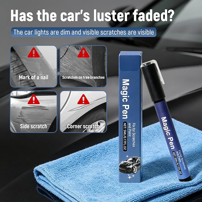 2 PCS Magic Car Scratch Removal Pen, 2026 New Car Paint Repair Pen for Minor Clear-Coat Scratches, Portable Auto Scratch Remover, Weather-Resistant for All Models