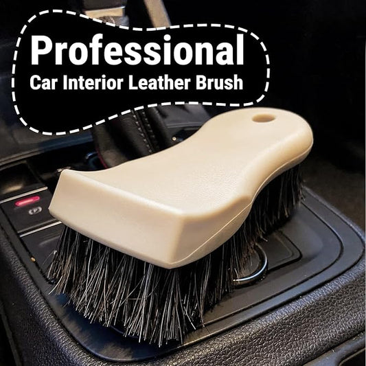 YeewayVeh Long Bristle Horse Hair Brush for Leather, Versatile Leather Cleaning Brush for Car Interior Seat, Carpet, Upholstery, Furniture and Shoes