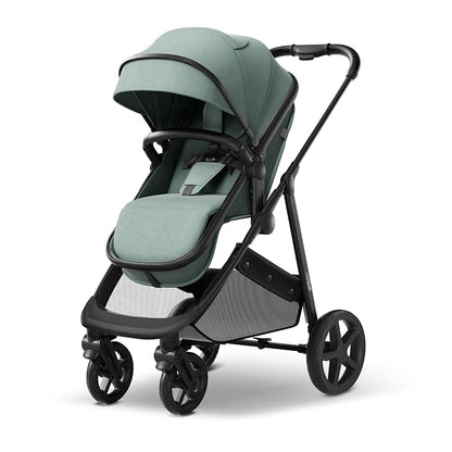 Mompush Wiz 2 in 1 Baby Stroller with Infant Pramette Mode, One Hand Fold Convertible Newborn to Toddler Stroller with Reversible Seat and Large UPF 50+ Canopy