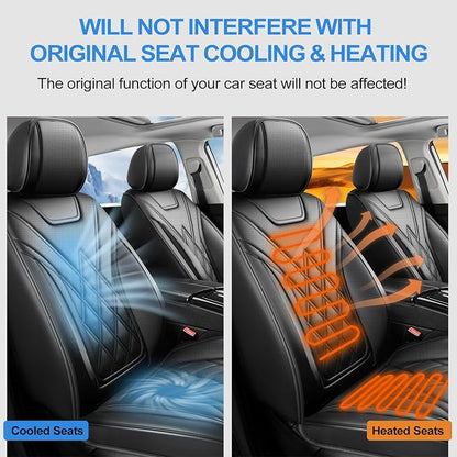Car Seat Covers Compatible with Hyundai Ioniq 2017-2025 2026 - Full Set 5 Seats Luxury Leather All-Weather Seat Cushions & Protectors, Waterproof & Breathable, Airbag Compatible (Black)