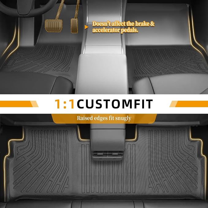Floor Mats for Toyota Highlander 2001 2002 2003 2004 2005 2006 2007, NOT for with 3rd Row or Hybrid, ONLY 5seats, Floor Mats for Highlander Base Limited Sport,TPE Floor Liners&Seatback Mat&Cargo Liner