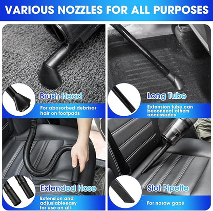 Car Cleaning Kit, 17PCS Car Interior Detailing Kit with Gray High Power Handheld Vacuum, Detailing Brush Set, Windshield Cleaner, Cleaning Gel, Complete Auto Accessories for Men, Women