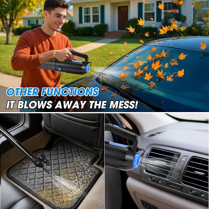 25PCS Car Cleaning Kit, Car Detailing Kit Interior with High Power Handheld Vacuum Cleaner, Windshield Cleaner, Cleaning Gel, Professional Auto Accessories for Men, Women