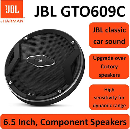 JBL GTO609C 270 Watts 6-1/2" Premium Car Audio Component Stereo Speaker System with Patented Plus One Woofer-Cone Technology
