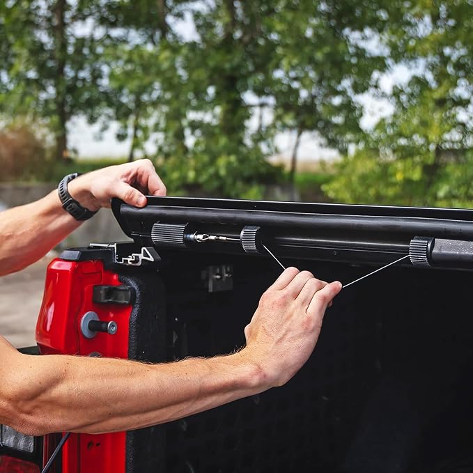 Rough Country Hard Roll-Up Tonneau Cover for Jeep Gladiator JT (2020-2026) - Aluminum Truck Bed Cover, Fits 5' Bed
